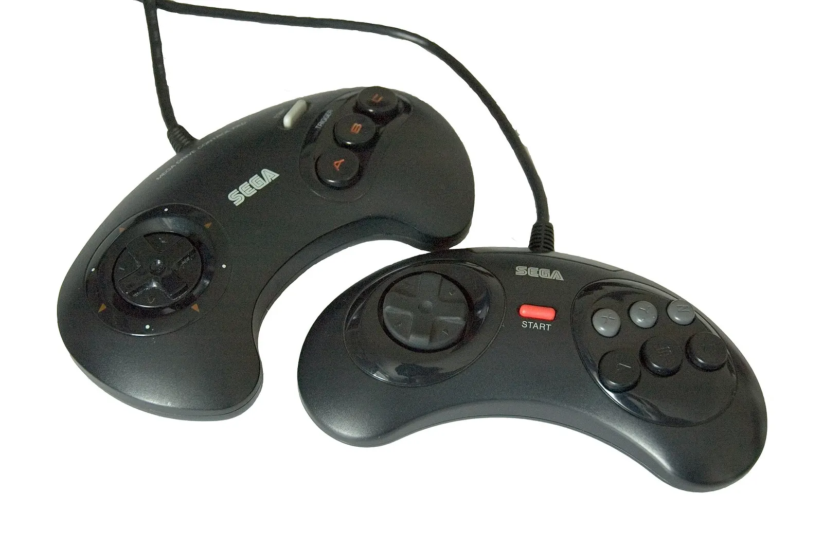 Several game controllers arranged for a co-op session